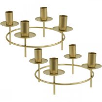 položky Svícen kroužek tyč svíčky svícen zlatý Ø23cm V11cm 2ks