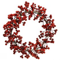 položky Berry věnec Červené umělé rostliny Červené Vánoce Ø30cm