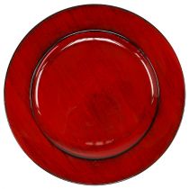 položky Dekorační talíř plastový Ø28cm červeno-černý