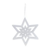 položky Dekorativní hvězda bílá, zasněžená 28cm L40cm 1 kus