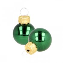 položky Mini vánoční koule skleněné zelené matné/lesklé Ø2cm 44ks