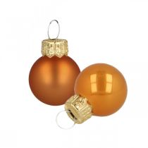 položky Mini vánoční koule skleněné oranžové matné/lesklé Ø2cm 44ks