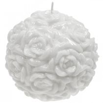 položky Kulová svíčka růže kulatá svíčka bílá stolní dekorace Ø10,5cm