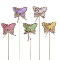 položky Jarní dekorace květinové špunty dřevění motýli 6cm 10ks