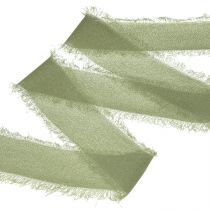 položky Šifonová stuha olivově zelená látková stuha třásně Š40mm L15m