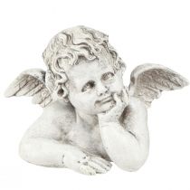 Dekorativní postava anděla Polyresinová náhrobek Dekorace Šedá Bílá V6cm 3ks