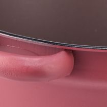 položky Vědro s uchy kovová ozdobná vana na výsadbu červená Ø20,5cm H10,5cm