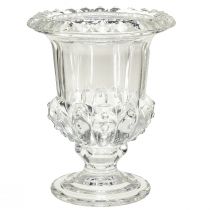 položky Vintage skleněná váza v provedení pohár – čirá, 16x20 cm – elegantní dekorace na stůl
