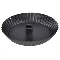 položky Originální kovový svícen ve tvaru dortu – černý, Ø 18 cm – stylová dekorace na stůl – 4 kusy