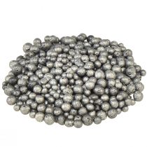 položky Metalické ozdobné korálky antracitové ozdobné granule kulaté 4-8mm 1l