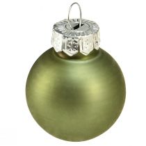 položky Mini vánoční koule na stromeček skleněné zelené mix Ø2,5cm 22ks