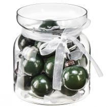 Mini vánoční koule skleněné koule zelené Ø3cm 18 kusů ve skle