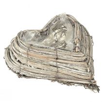 Rostlinné srdce ratanové liány v přírodní bílé 13cmx14cm 2ks