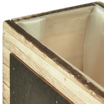 položky Dekorativní dřevěné krabičky s tabulovým povrchem - přírodní &amp; černá, různé velikosti - praktické a stylové skladování - sada 3 ks