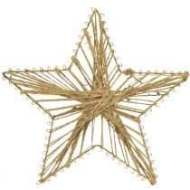 položky Hvězda zabalená v jutě Vánoční dekorace rustikální 20cm 4 kusy