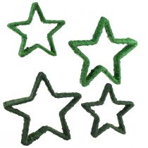 položky Hvězda na stojánek Vánoční dekorace jutová zelená 13/18cm 4ks