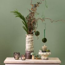 položky Váza keramická dekorace pro suché květinářství krémová šedá zelená V34cm