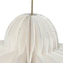 položky Vánoční koule papírová medová dekorace cibulová bílá FSC Ø12cm