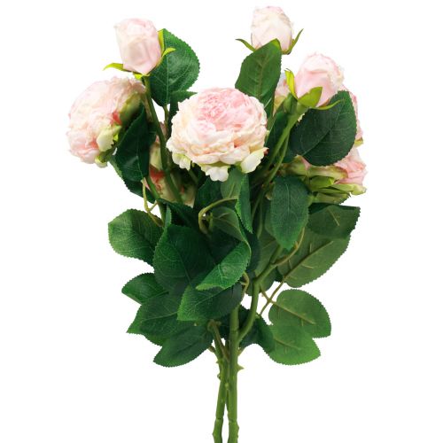 Floristik24 Umělé růže Růžové Umělé růže Suchý vzhled 53cm 3ks