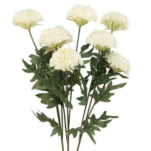 Jiřina dekorativní květiny umělé květiny bílý květ L64cm 3 ks