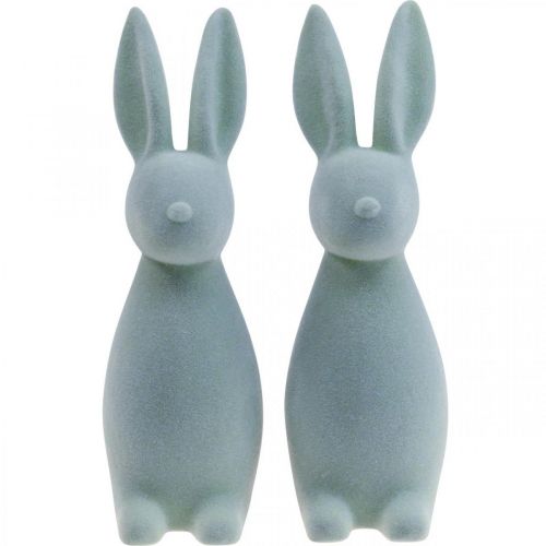 položky Deco Bunny Deco velikonoční zajíček flocked šedo-zelený V29,5cm 2ks