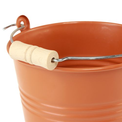 položky Dekorativní vědro kovový květináč oranžovohnědý Ø16cm H14,5cm 1,6L