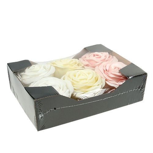 položky Foamrose Mix Ø10cm růžová, krémová, bílá 6 ks