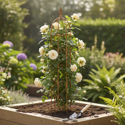 položky Zahradní treláž, pomůcka pro lezení růží a dalších popínavých rostlin, ideální zahradní design, 108 cm, sada 2 kusů.