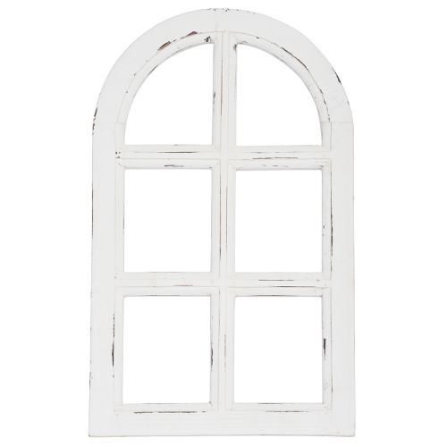 Floristik24 Dřevěná dekorace shabby chic dekorační rám okna dřevěný bílý 29,5×48cm