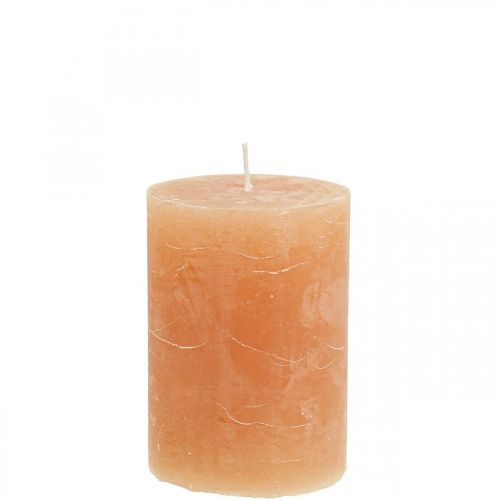 Jednobarevné svíčky Orange Peach sloupové svíčky 70×100mm 4ks