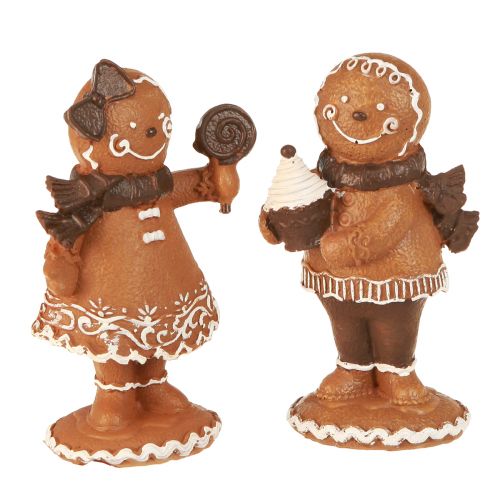 Floristik24 Gingerbread Man Perníková žena Vánoční Hnědá H11cm 2ks