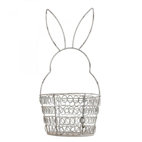 položky Velikonoční košík drátěný košík Easter Bunny Shabby Ø12cm V26,5cm