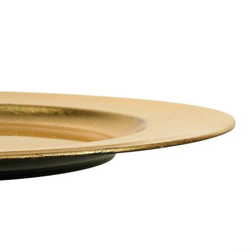 položky Plastový talíř 25cm zlatý s efektem zlatého lístku