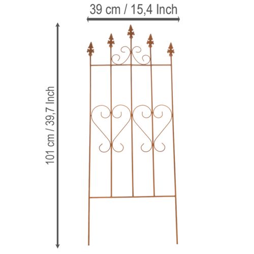 položky Trellis s motivem srdce, lezecká pomůcka v romantickém stylu pro zahradní cesty nebo terasy, 101 cm