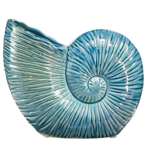 Dekorativní váza Šnek váza na květiny modrá keramická L18cm