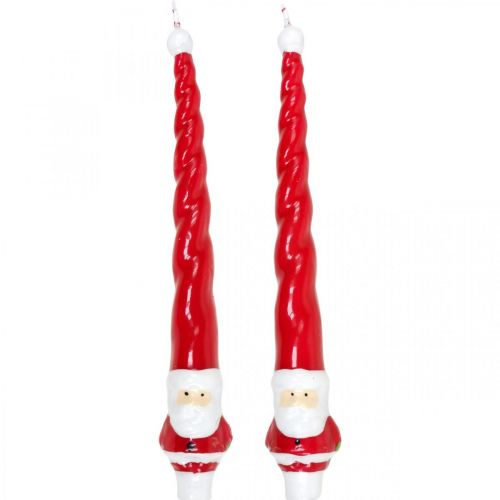 Kuželové svíčky Santa Claus vánoční svíčka 26cm 2ks