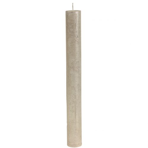 Floristik24 Kuželové svíčky jednobarevné šampaňské 34mm x 300mm 4 ks