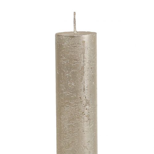 Floristik24 Kuželové svíčky jednobarevné šampaňské 34mm x 300mm 4 ks