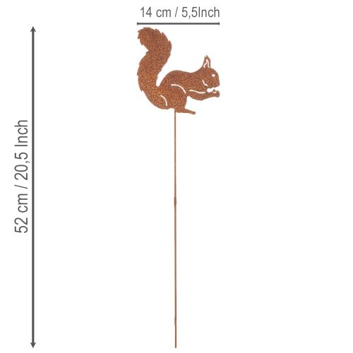 položky Zahradní kůl veverčí rez dekorativní kůl na záhon a květináč 52cm 2 ks