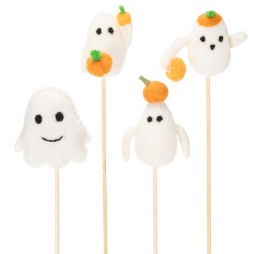položky Figurky duchů na dřevěných tyčkách, halloweenská dekorace, 54 cm, 8 kusů