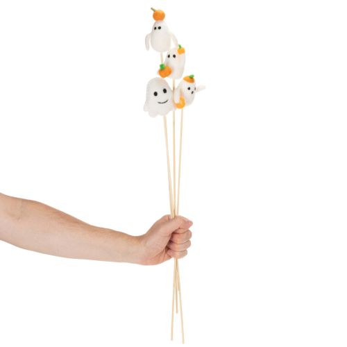 položky Figurky duchů na dřevěných tyčkách, halloweenská dekorace, 54 cm, 8 kusů