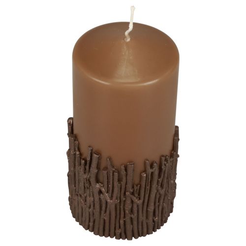 položky Sloupová svíčková větve dekor svíčka hnědá karamelová 150/70mm 1 kus