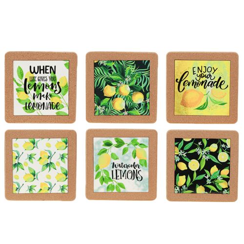 Podložky pod tácky Lemon Summer Assorted 19,5×19,5cm 6ks