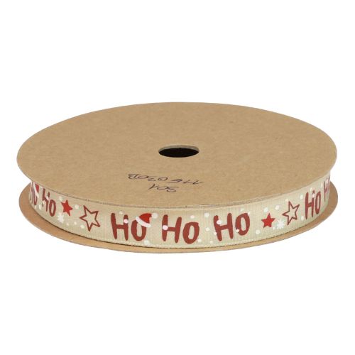 položky Vánoční stuha „Ho Ho Ho“ dárková stuha béžová 15mm 15m