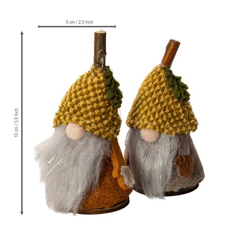 položky Sada figurek trpaslíka s pletenou čepicí a žaludem, 10 cm, 6 dílů