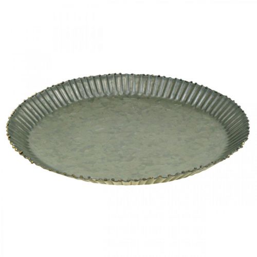 položky Dekorativní talíř zinkový talíř kovový talíř antracitově zlatý Ø20,5cm