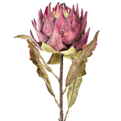 položky Umělý artyčok velký umělý květ suchého vzhledu fialový 76 cm