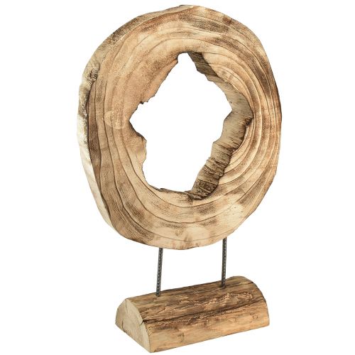 položky Rustikální dřevěný prsten na stojánku - Přírodní kresba dřeva, 54 cm - Jedinečná socha pro stylové bydlení