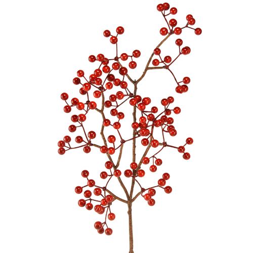 Bobule větev umělé červené bobule dekorace větvička L50cm 2 kusy