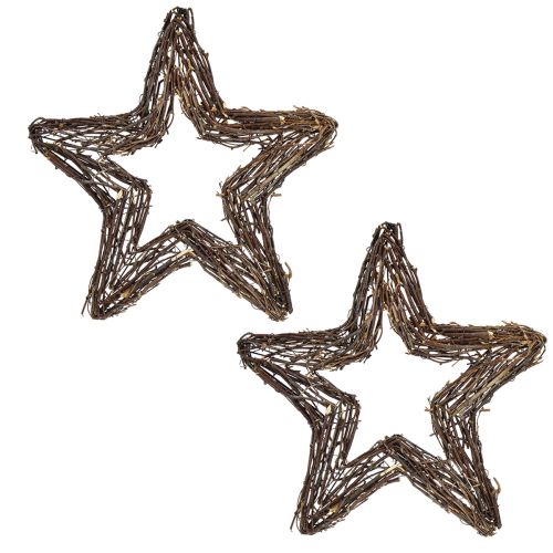 položky Dekorační hvězdičky k zavěšení nástěnná dekorace vrba příroda 40cm 2ks